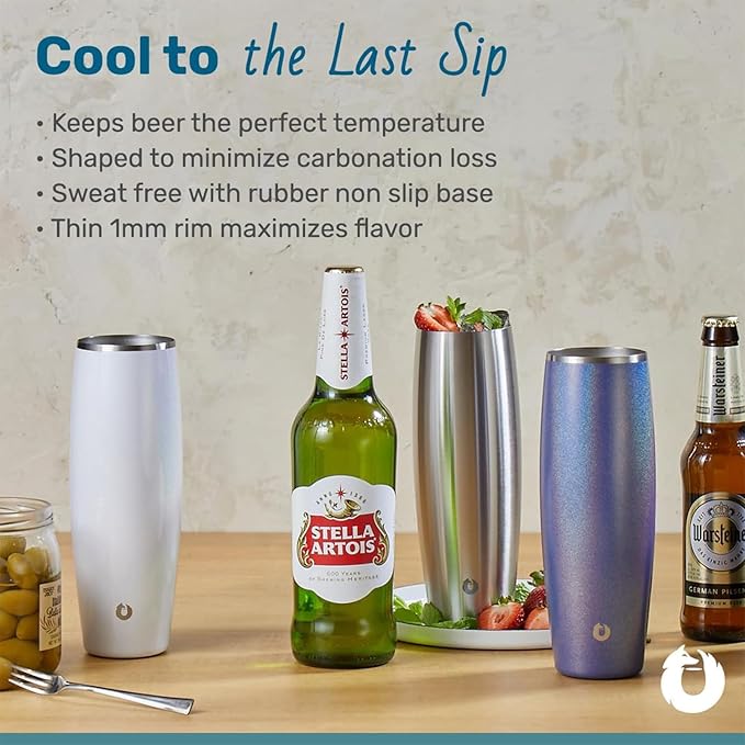 SNOWFOX Insulated Beer Glass, Premium Vacuum Insulated Stainless Steel - Image 3