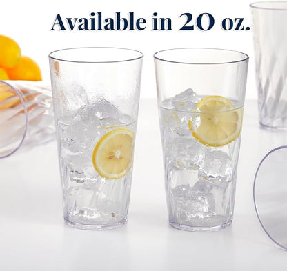 US Acrylic Palmetto 20 ounce Plastic Stackable Water Tumblers in Clear - Image 6