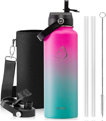 BUZIO Stainless Steel Water Bottle, 40oz Vacuum Insulated Double Wall Leak by BUZIO