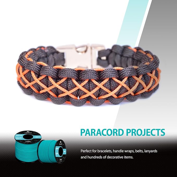Abma Cord 2.4mm Paracord 275 100ft Nylon Rope 4 Strands Tactical Parachute Cord - Image 6