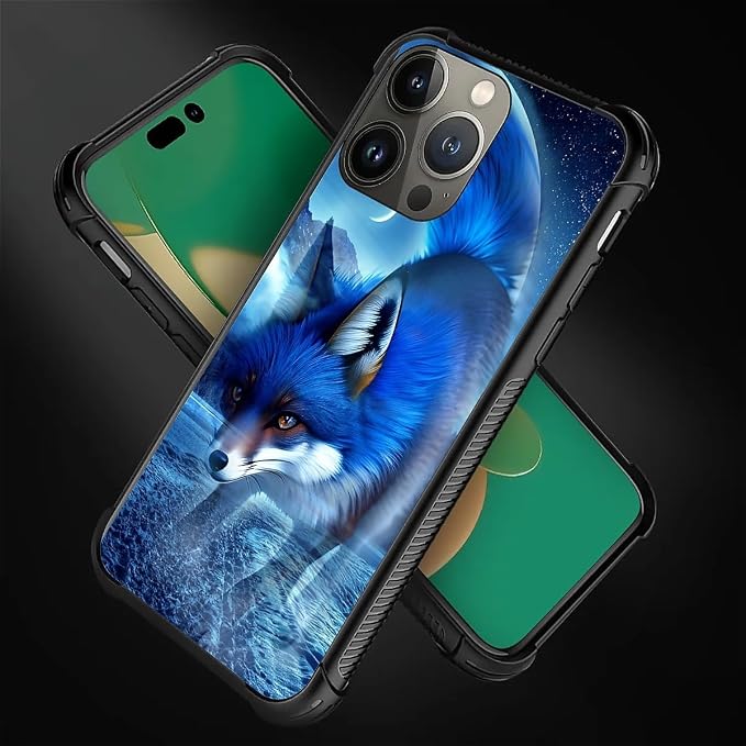 for iPhone 13 Pro Case, Snowy Mountain Fox Lake Pattern Graphic Design Girl Boy - Image 5