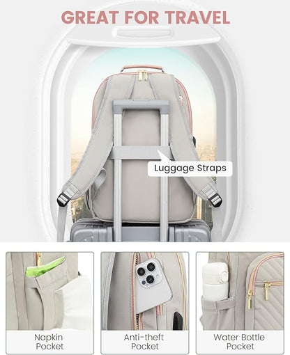 LOVEVOOK Laptop Backpack for Women, Travel Computer Work Bags - Image 4