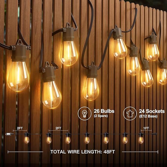addlon 48FT LED Outdoor String Lights - Image 6