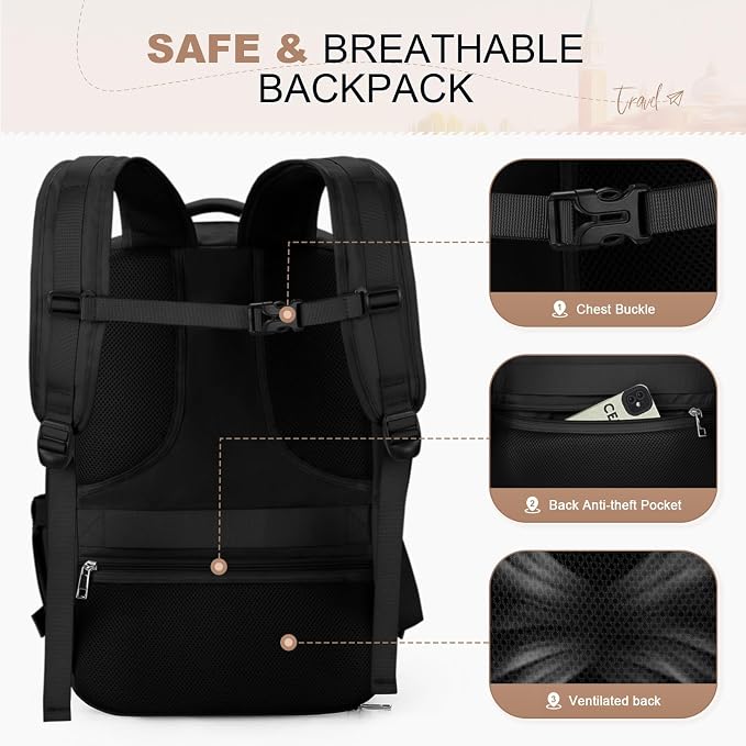 Maelstrom Travel Backpack for Women Men, 35L Laptop Backpack Fits 17-Inch Laptop - Image 8