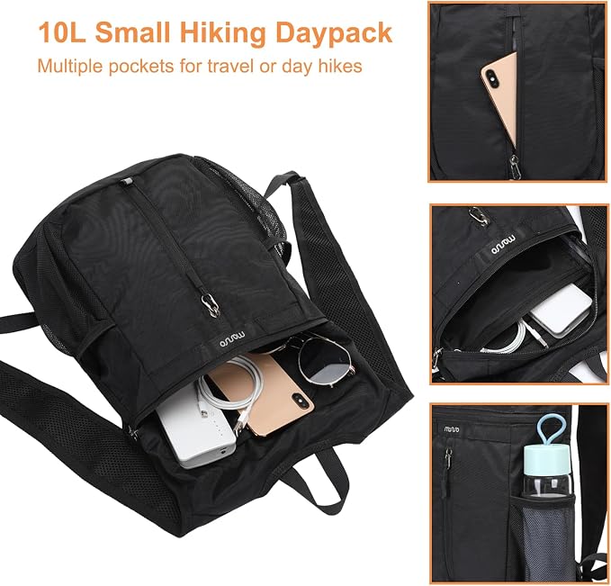 MOSISO Lightweight Hiking Daypack Small Packable Travel Hiking Backpack - Image 3