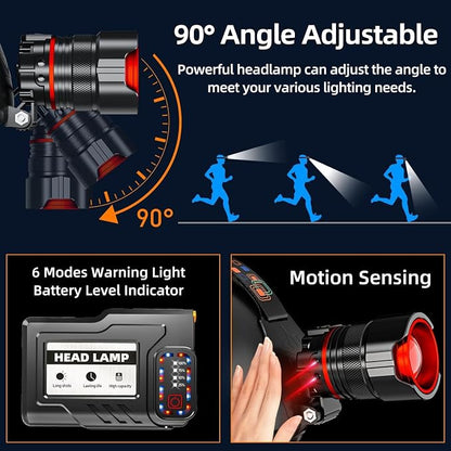 Rechargeable LED Headlamp 99000 High Lumens, Super Bright - Image 7