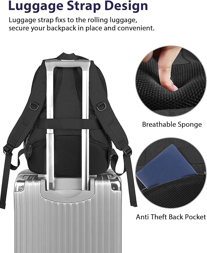 MATEIN 18.4 Inch Laptop Backpack 50 L, Extra Large Anti Theft Carryon Backpack - Image 3
