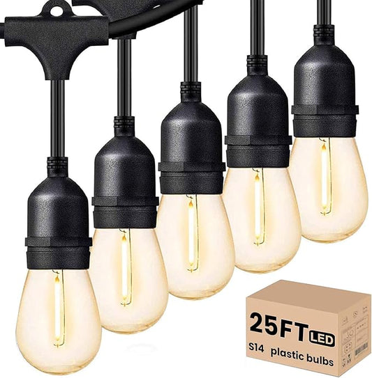 Svater Outdoor Led String Lights 25 FT, Patio Lights by Svater