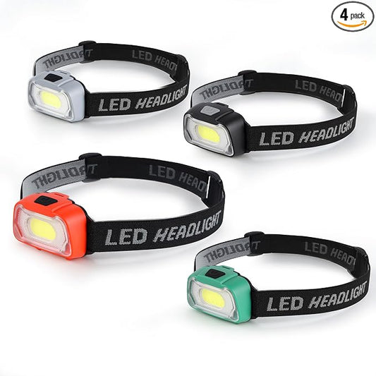 Lichamp Camping Headlamp Flashlight 4 Pack, Outdoor Battery Powered Head Lamp by Lichamp