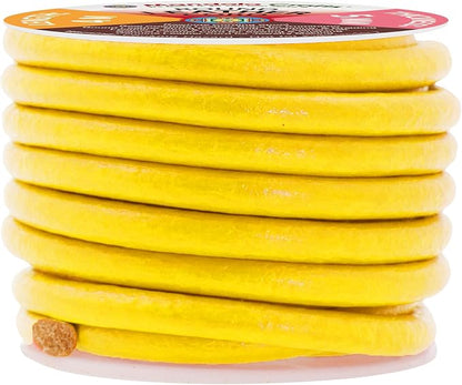 Mandala Crafts Round Genuine Yellow Leather Cord - Image 2