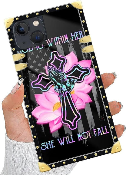 Compatible with iPhone 15 Case, Praying Cross Hands Luxury Golden Decoration - Image 5