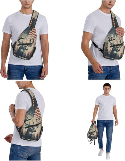 FyLybois Deer Sling Bag for Women Lightweight Crossbody Backpack Casual Daypack - Image 7