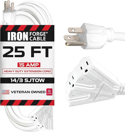 Iron Forge Cable 25ft White Outdoor Extension Cord by IronForgeCable