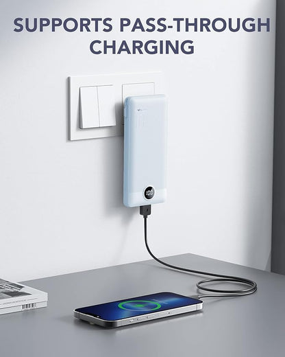 VRURC Portable Charger Built-in Cables and AC Wall Plug, USB C Power Bank - Image 2