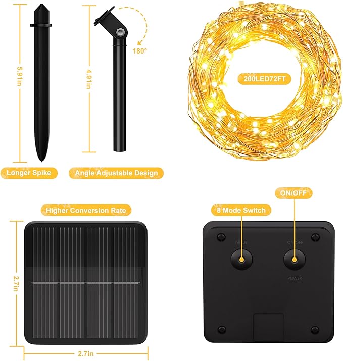 Selarlyt 200 LED 72Ft Solar String Lights - Image 6