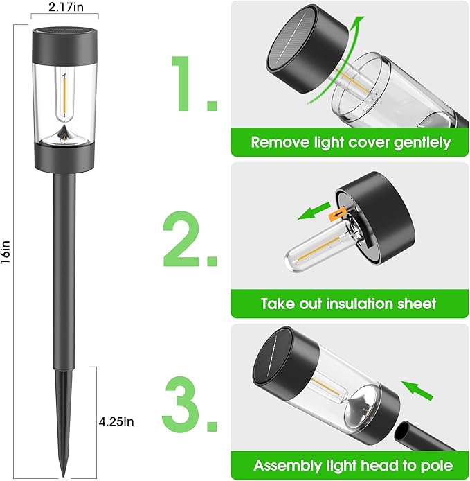 Eyrosa Solar Lights Outdoor, 12 Pack Waterproof Solar Landscape Lighting - Image 4