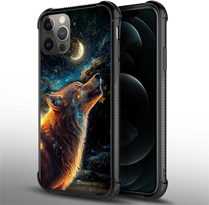 for iPhone 11 Pro Max Case, Star Cave Hungry Wolf Pattern Graphic Design Girl - Image 2