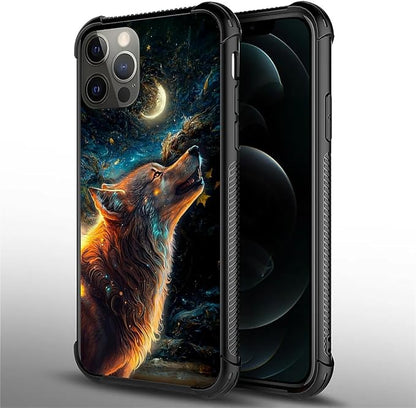 for iPhone 11 Pro Max Case, Star Cave Hungry Wolf Pattern Graphic Design Girl - Image 2