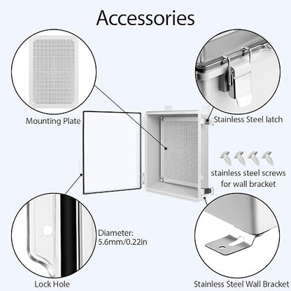 LeMotech Electrical Box, IP67 Waterproof Hinged Clear Cover Stainless Steel - Image 4