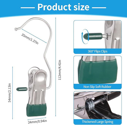 30 Pack Heavy Hanger Clips for Closet, Laundry Hooks Hanging Clips with - Image 2