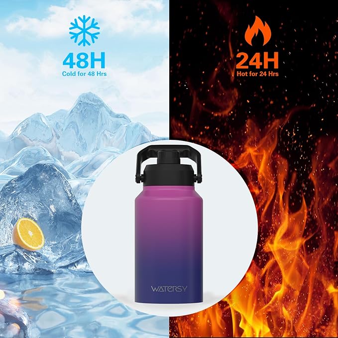 WATERSY 2/3 Gallon Water Bottle Insulated, BPA Free&Leak Proof, 87oz Stainless - Image 2