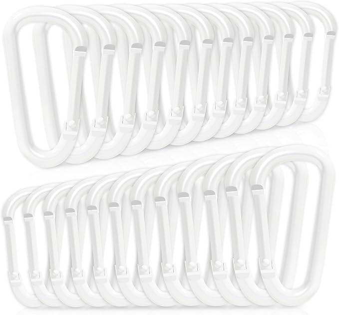 24pc Aluminum Carabiner Clip D Ring, Keychain Spring Hook, Small Carabiners Set by Zalava