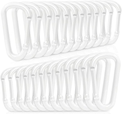 24pc Aluminum Carabiner Clip D Ring, Keychain Spring Hook, Small Carabiners Set by Zalava