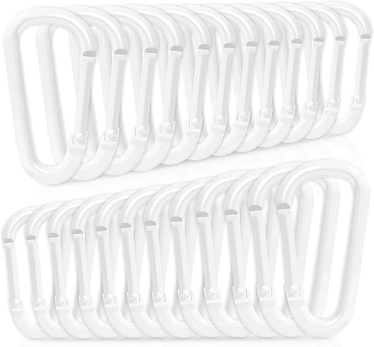 24pc Aluminum Carabiner Clip D Ring, Keychain Spring Hook, Small Carabiners Set by Zalava