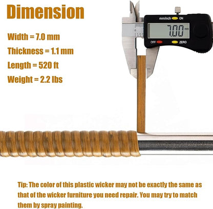520 Ft Wicker Repair Kit, Plastic Wicker Replacement Material, Faux Rattan - Image 2