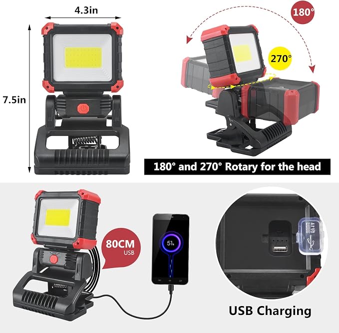 Tresda LED Rechargeable Work Light - Image 5