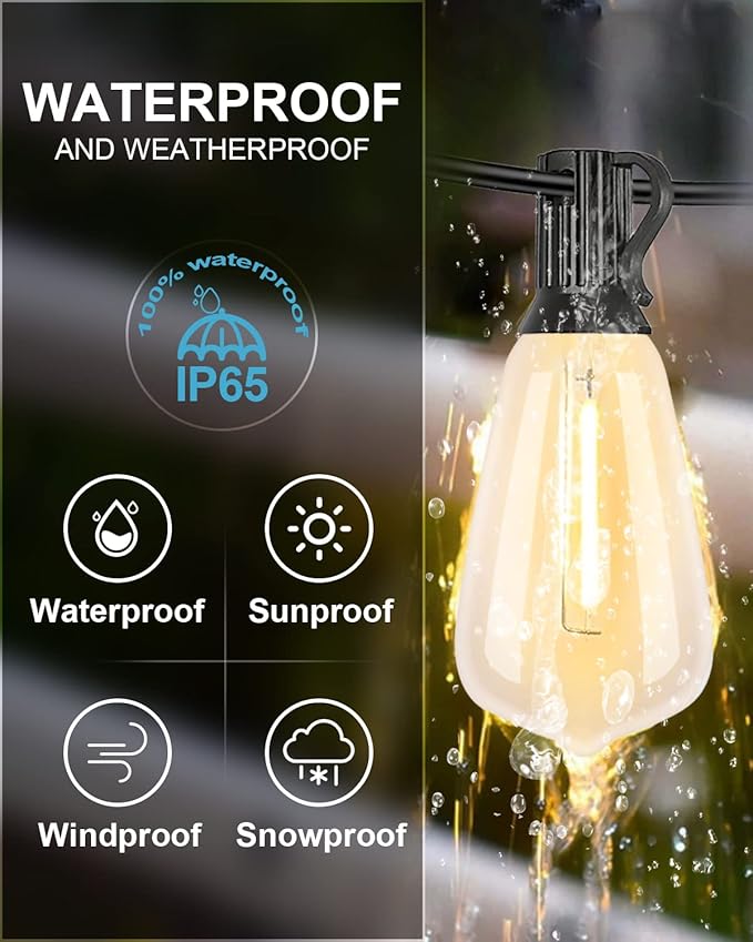 Lightdot 250FT Outdoor String Lights, LED Bistro String Lights - Image 2