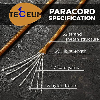 TECEUM 5/32" Paracord Rope 1000 – 1000ft / 200ft / 100ft / 50ft – Tactical - Image 2