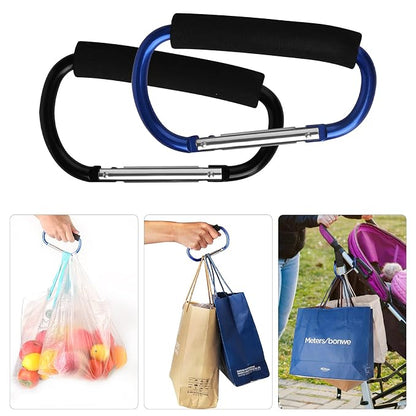 4 Pack Large Carabiner 5.5" D Style Click and Carry Bag Carrier Stroller Hooks - Image 6