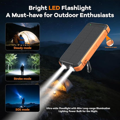 ERRBBIC Solar Charger Power Bank 20000mAh, Portable Wireless Charger, 15W Fast - Image 4