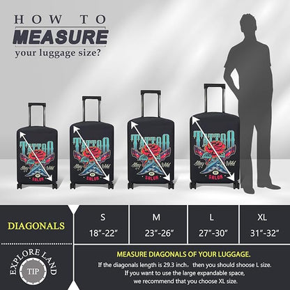 Explore Land Travel Luggage Cover Suitcase Protector Fits 27-30 Inch Case - Image 5