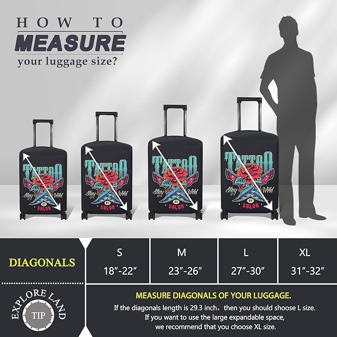 Explore Land Travel Luggage Cover Suitcase Protector Fits 31-32 Inch Case - Image 5