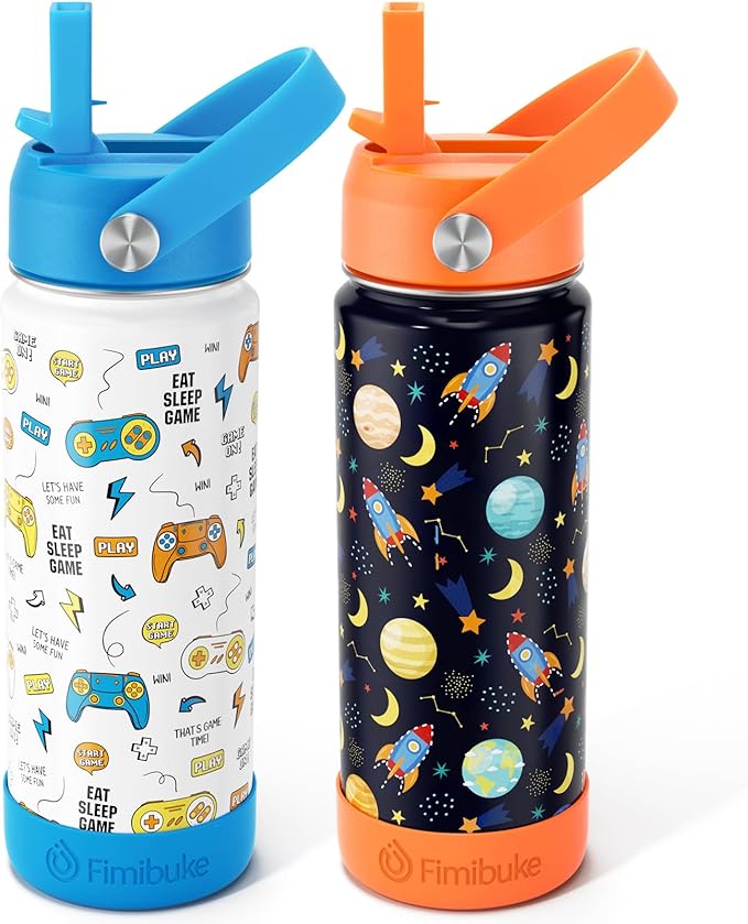 Fimibuke Kids Insulated Water Bottle, 18oz BPA FREE Kids Cups by Fimibuke