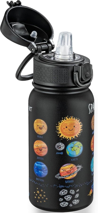 OLDLEY 12oz Kids Water Bottle, Stainless Steel Insulated Water Bottle by OLDLEY