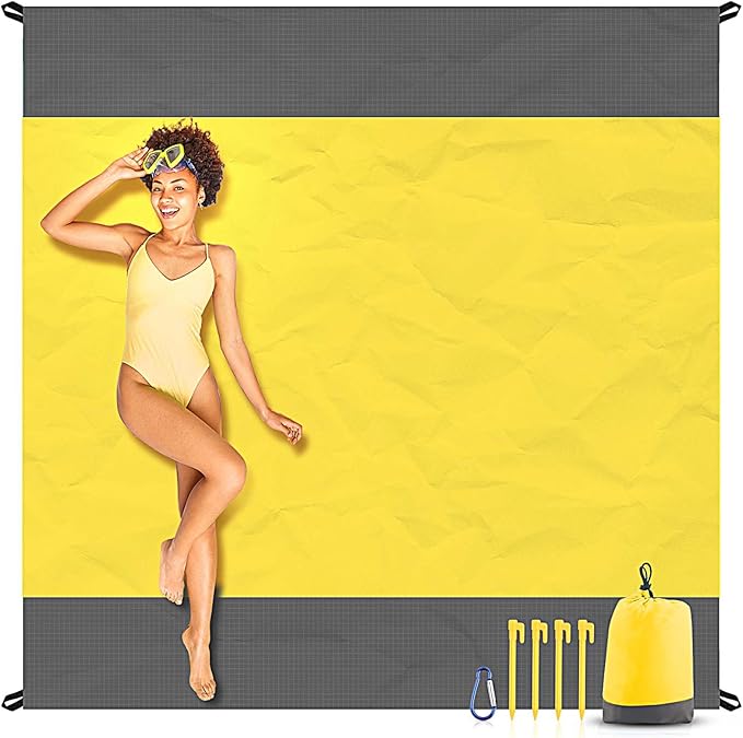 EASYFUN Beach Blanket Sandproof Oversized, Portable Picnic Mat by Unknown