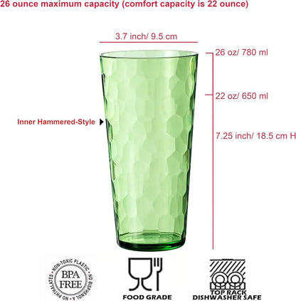 KOXIN-KARLU Mixed Drinkware 26-ounce Plastic Tumbler Acrylic Water Glasses - Image 2