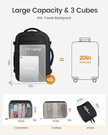 LOVEVOOK 40L Travel Backpack for Women & Men, TSA Approved Carry On Backpack - Image 2