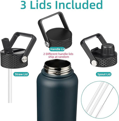 Konokyo 32 oz Insulated Water Bottle Stainless Steel Sport Bottles - Image 3