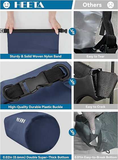 HEETA Waterproof Dry Bag for Women Men, 5L/10L/20L/30L/40L Roll Top Lightweight - Image 6