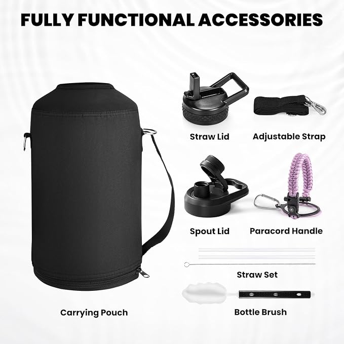 RAYMYLO One Gallon Water Bottle Insulated, Triple Walled Vacuum Stainless Steel - Image 6