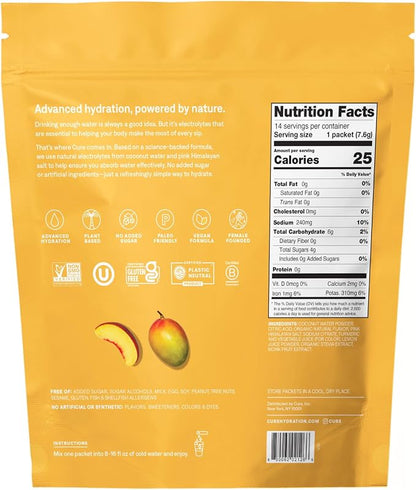 Cure Hydration | Plant-Based Electrolyte Drink Mix | No Added Sugar | - Image 2