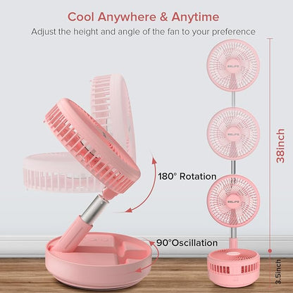 Belife X8 Portable Fan, 7200mAh Battery Powered Rechargeable, Oscillating USB - Image 2