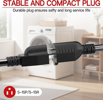 16/3 Short Extension Cord 4 FT, Indoor 3 Prong Power Cable, Suitable - Image 5