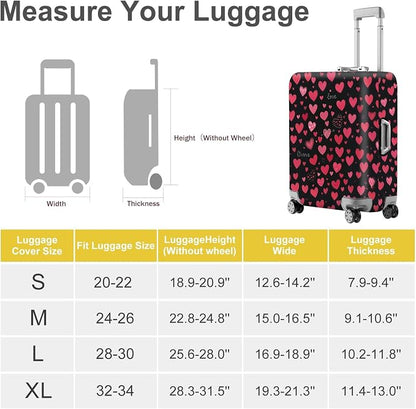 ANNA QUEEN Heart Pattern Luggage Cover, Love Theme Suitcase Protector, - Image 4