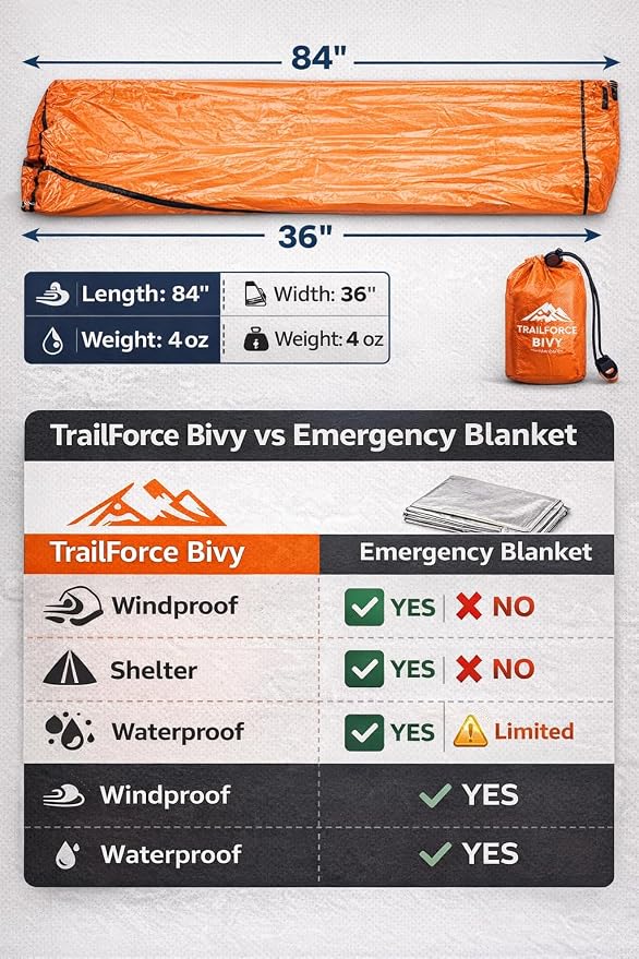 Emergency Bivy Sack Survival Sleeping Bag – Waterproof Thermal Emergency - Image 10