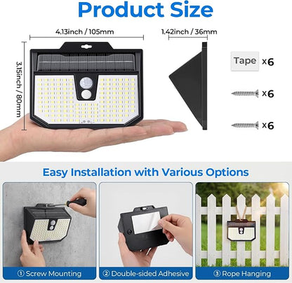 Brightever 8 Packs Solar Motion Sensor Lights Outdoor, Waterproof Solar Fence - Image 2